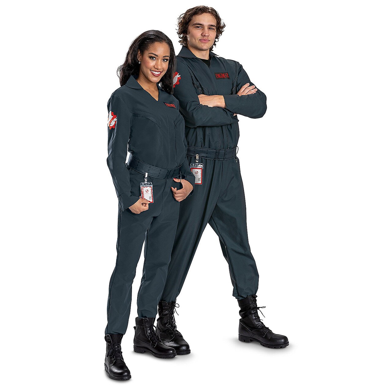 Adult Classic Ghostbusters Engineer Halloween Costume with Jumpsuit Belt and Badge